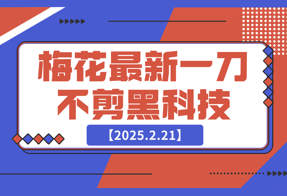 【2025.2.21】梅花实验室2025年2月17最新一刀不剪黑科技