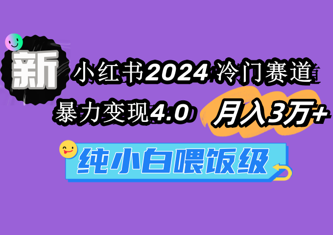 （9134期）小红书2024冷门赛道 月入3万+ 暴力变现4.0 纯小白喂饭级