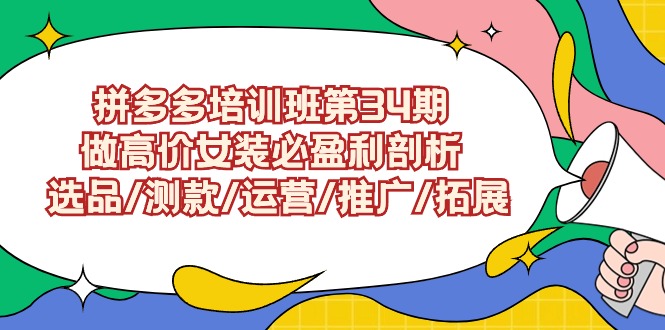 拼多多培训班第34期：做高价位品牌女装必赢利分析 选款/选款/经营/营销推广/扩展