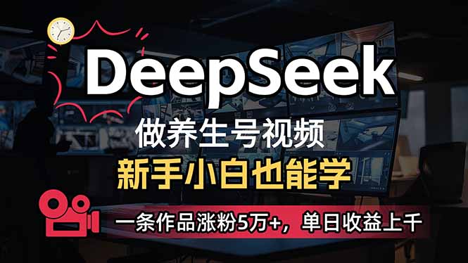 （14270期）新手用DeepSeek做健康养生号，一条著作增粉5万 ，单日盈利过千