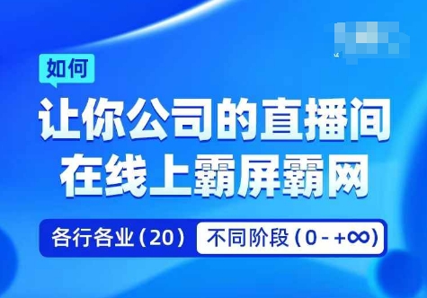 公司引流矩阵直播间刷屏实操课，使你企业直播间通过线上刷屏霸网