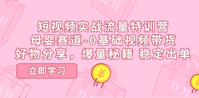 （11373期）短视频实战流量特训营，母婴赛道-0基础带货，好物分享，爆量秘籍 稳定出单-中创网_分享中创网创业资讯_最新网络项目资源