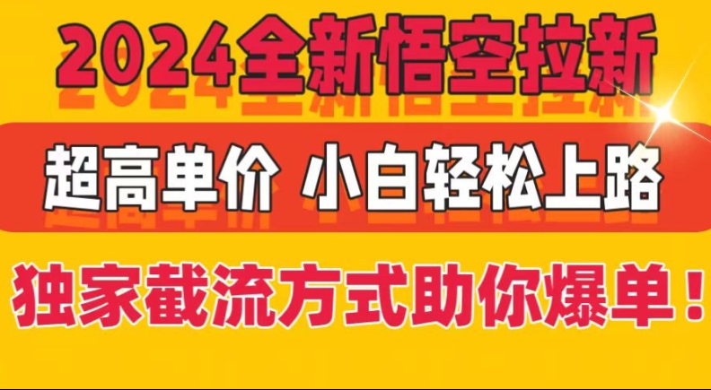 2024全新升级孙悟空引流，极高价格，独家代理截留方法帮助你打造爆款，新手快速上手