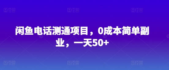闲鱼平台手机测通新项目，0成本费简易第二职业，一天50